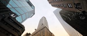 Preview wallpaper buildings, bottom view, architecture, facade, sky