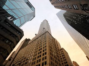 Preview wallpaper buildings, bottom view, architecture, facade, sky