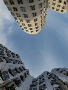 Preview wallpaper buildings, bottom view, architecture, sky