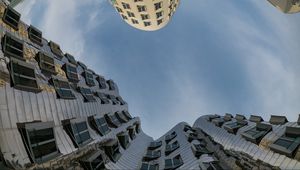 Preview wallpaper buildings, bottom view, architecture, sky