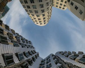 Preview wallpaper buildings, bottom view, architecture, sky