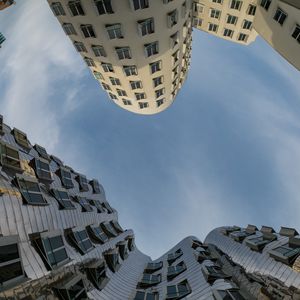 Preview wallpaper buildings, bottom view, architecture, sky