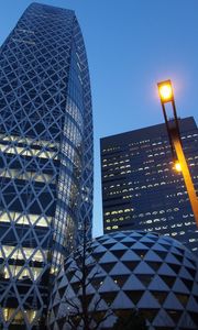 Preview wallpaper buildings, bottom view, architecture, lantern