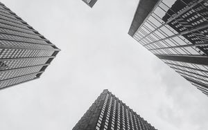 Preview wallpaper buildings, bottom view, bw