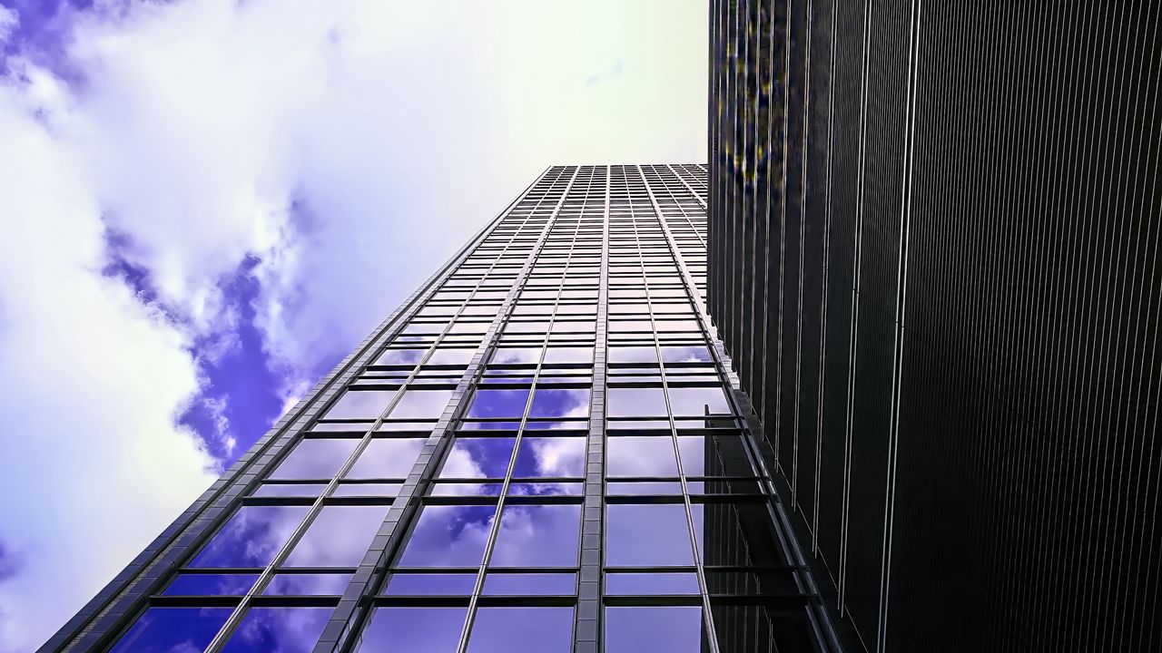 Wallpaper buildings, bottom view, facade, architecture