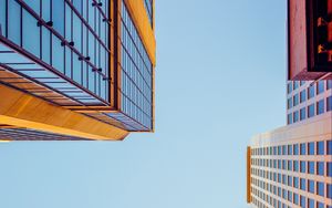 Preview wallpaper buildings, bottom view, facade, sky