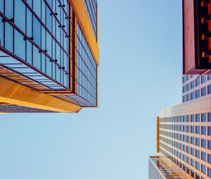 Preview wallpaper buildings, bottom view, facade, sky