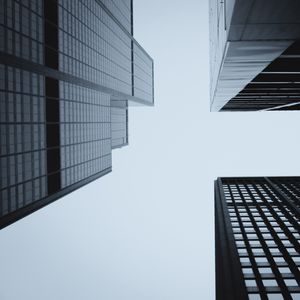 Preview wallpaper buildings, bottom view, facade, windows, sky