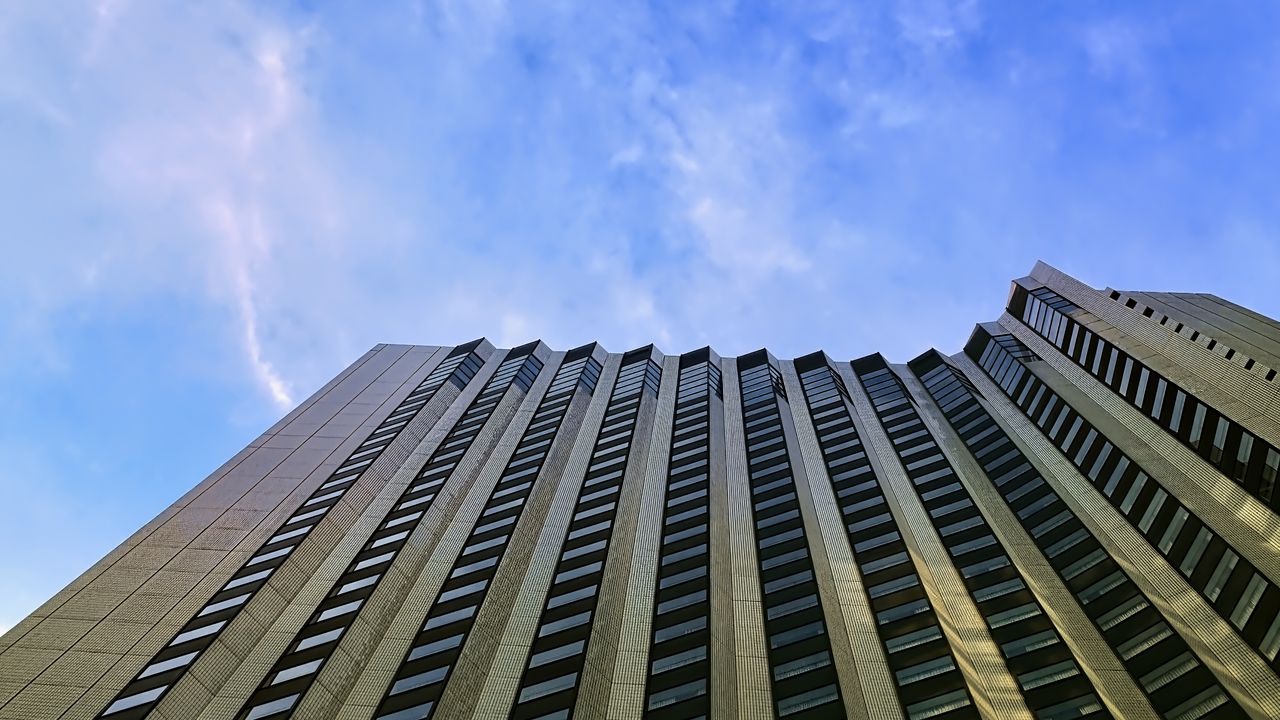 Wallpaper buildings, bottom view, facades, architecture, sky