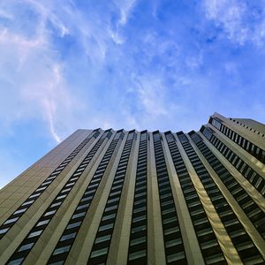 Preview wallpaper buildings, bottom view, facades, architecture, sky