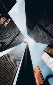 Preview wallpaper buildings, bottom view, flag, canada