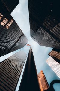 Preview wallpaper buildings, bottom view, flag, canada