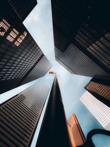 Preview wallpaper buildings, bottom view, flag, canada