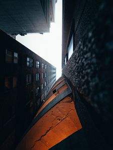 Preview wallpaper buildings, bottom view, sky