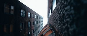 Preview wallpaper buildings, bottom view, sky