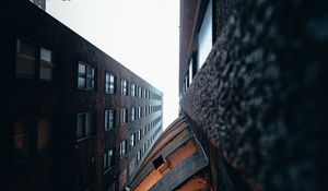 Preview wallpaper buildings, bottom view, sky