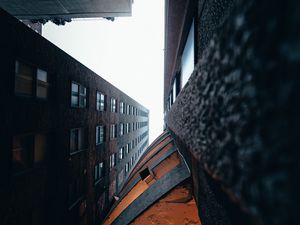 Preview wallpaper buildings, bottom view, sky