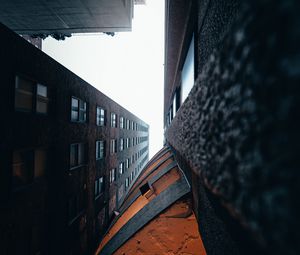 Preview wallpaper buildings, bottom view, sky