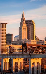 Preview wallpaper buildings, bridge, architecture, city, cleveland, usa