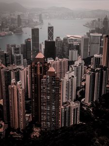 Preview wallpaper buildings, city, aerial view, architecture, metropolis, hong kong