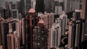 Preview wallpaper buildings, city, aerial view, architecture, metropolis, hong kong