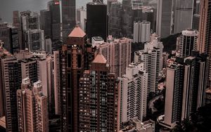 Preview wallpaper buildings, city, aerial view, architecture, metropolis, hong kong
