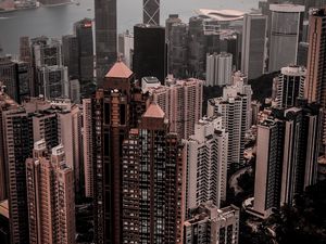 Preview wallpaper buildings, city, aerial view, architecture, metropolis, hong kong