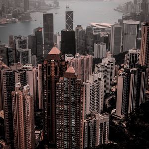 Preview wallpaper buildings, city, aerial view, architecture, metropolis, hong kong