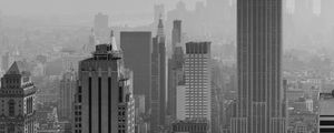 Preview wallpaper buildings, city, aerial view, skyscrapers, architecture, bw, new york