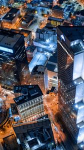 Preview wallpaper buildings, city, aerial view, architecture, metropolis, night