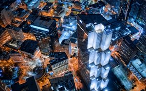 Preview wallpaper buildings, city, aerial view, architecture, metropolis, night