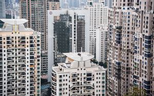 Preview wallpaper buildings, city, aerial view, architecture, high-rise