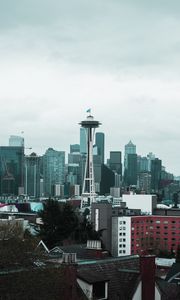 Preview wallpaper buildings, city, aerial view, architecture, seattle, usa