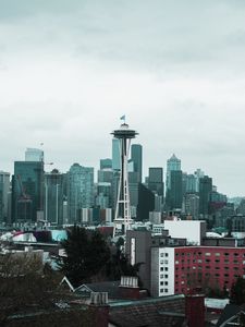 Preview wallpaper buildings, city, aerial view, architecture, seattle, usa