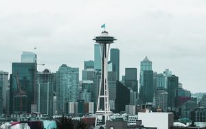 Preview wallpaper buildings, city, aerial view, architecture, seattle, usa