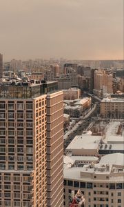 Preview wallpaper buildings, city, aerial view, snow, winter, kiev, ukraine