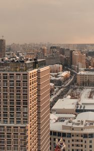 Preview wallpaper buildings, city, aerial view, snow, winter, kiev, ukraine