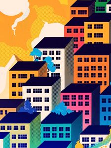 Preview wallpaper buildings, city, architecture, illustration, art