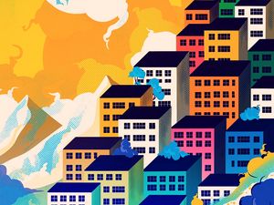 Preview wallpaper buildings, city, architecture, illustration, art