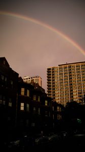 Preview wallpaper buildings, city, architecture, rainbow, sky