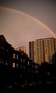 Preview wallpaper buildings, city, architecture, rainbow, sky