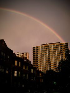 Preview wallpaper buildings, city, architecture, rainbow, sky