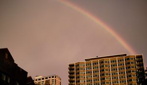 Preview wallpaper buildings, city, architecture, rainbow, sky