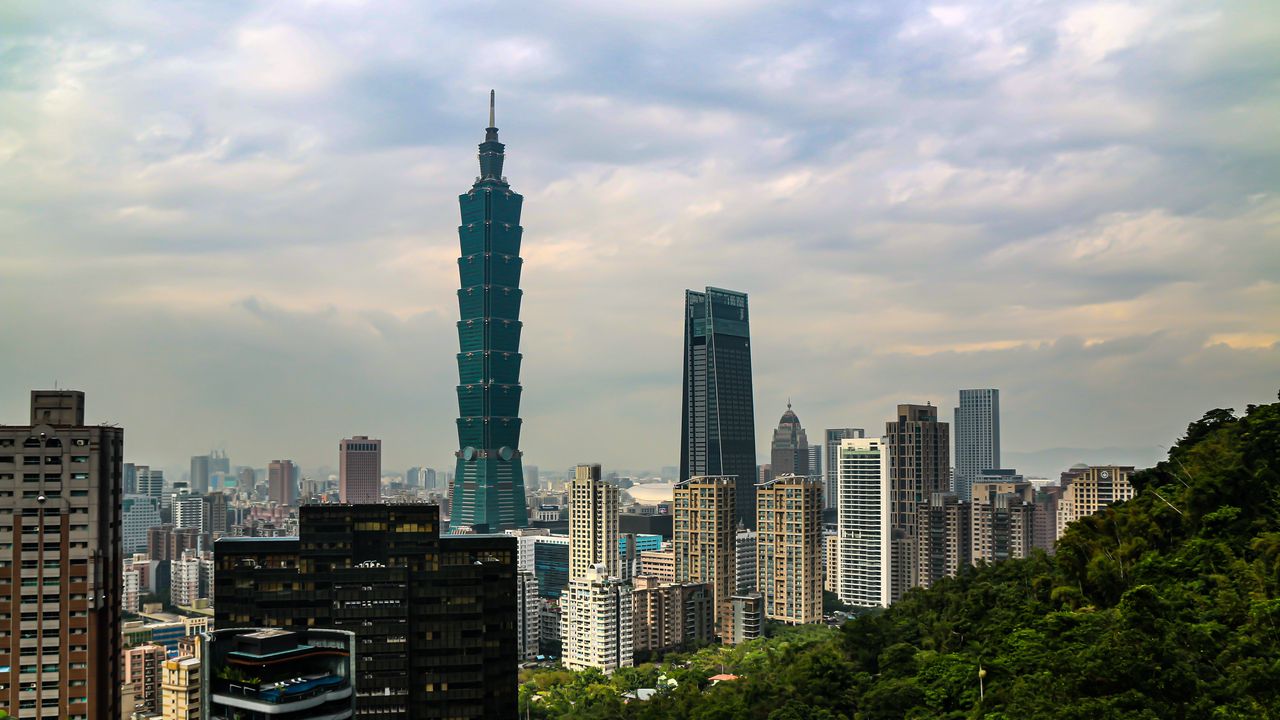 Wallpaper buildings, city, architecture, skyscrapers, trees