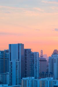 Preview wallpaper buildings, city, architecture, evening, sunset