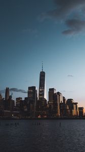 Preview wallpaper buildings, city, architecture, coast, dusk