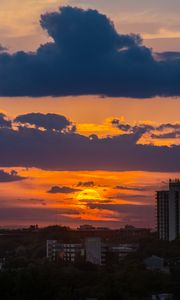 Preview wallpaper buildings, city, dawn