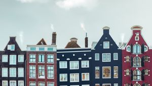 Preview wallpaper buildings, city, facade, houses, river, water