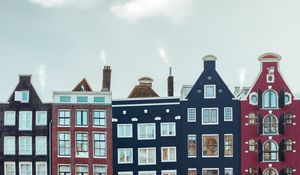 Preview wallpaper buildings, city, facade, houses, river, water