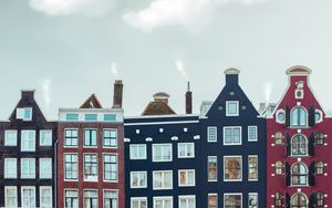 Preview wallpaper buildings, city, facade, houses, river, water